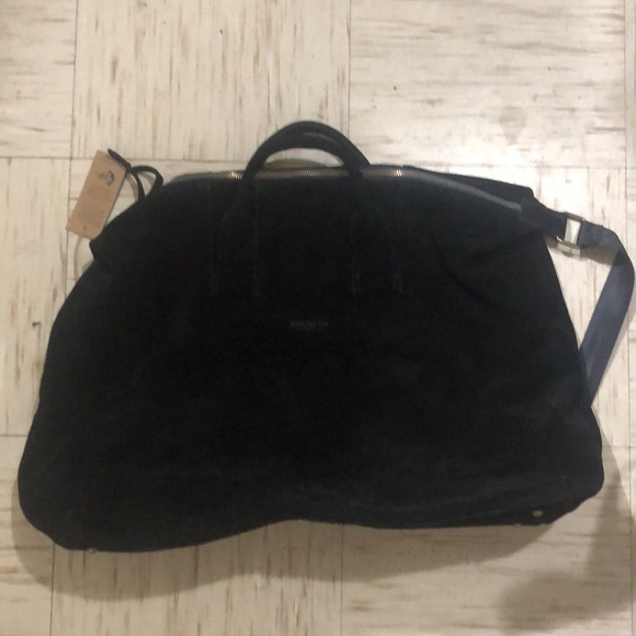 American Leather Co. Iris Suede Weekender-Black - Picture 9 of 11